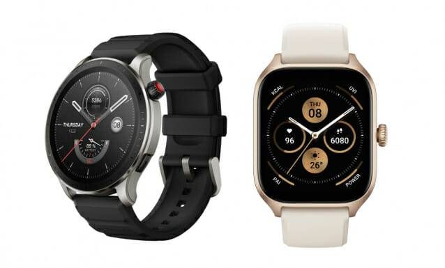 왼쪽부터 어메이즈핏 GTR 4,  GTS 4 (사진=어메이즈핏)