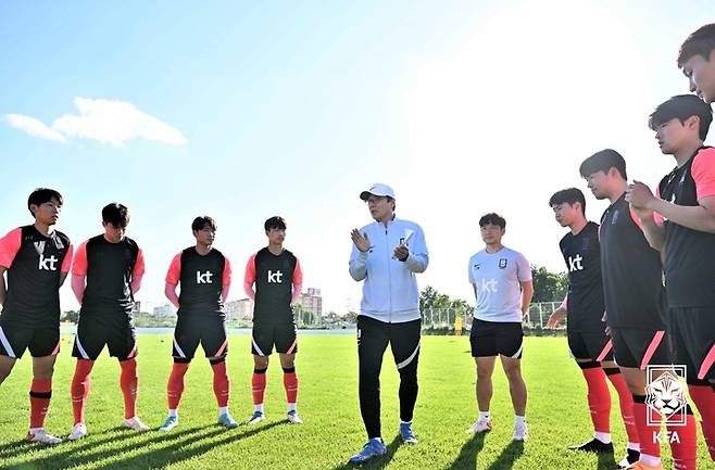 [서울=뉴시스]올림픽 축구국가대표팀 훈련. 2022.10.07. (사진=대한축구협회 제공) *재판매 및 DB 금지