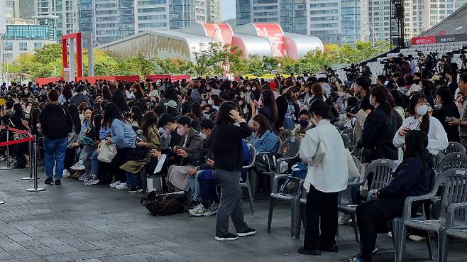 제27회 부산국제영화제가 열린 영화의전당에서 7일 영화 '한산: 용의 출현' 무대인사가 열리고 있다. 김혜민 기자.