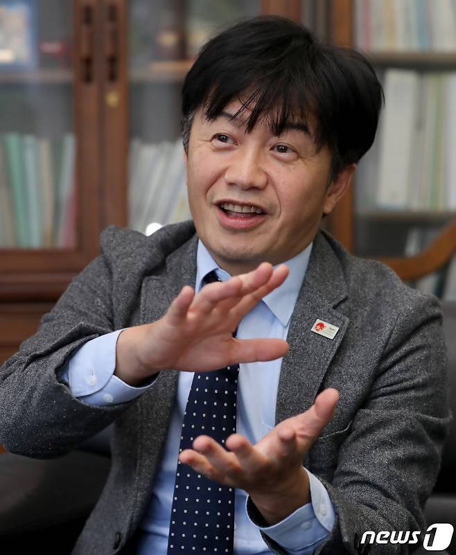 기타자와 나오키 일본정부관광국 소장이 뉴스1과 인터뷰를 하고 있다. 2022.10.7/뉴스1 ⓒ News1 장수영 기자