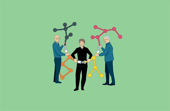 2022년 노벨상 수상자들은 단순한 물질을 마치 버클 채우듯 쉽게 연결해 유용한 물질을 만드는 클릭 화학을 개발했다./노벨 위원회