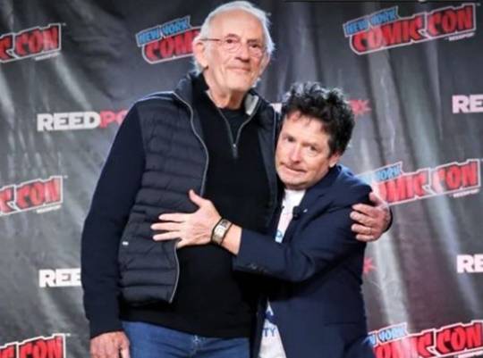 크리스토퍼 로이드(왼쪽)와 마이클 제이 폭스 [로이드SNS]