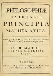 아이작 뉴턴이 1687년에 출판한 《자연철학의 수학적 원리》 표지.