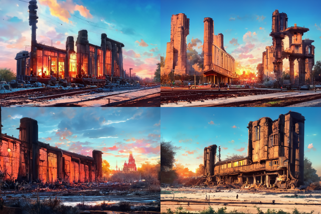 위 그림과 유사한 명령어로 제작한 이미지의 선택지들. 상업미술 작가에게는 AI에 의도에 맞게 일을 시킬 수 있는 능력도 중요해질 수 있다. 김민호 기자