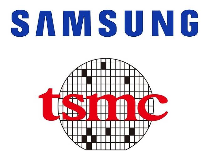 [서울=뉴시스]삼성전자, 대만 파운드리(위탁생산) 업체 TSMC 로고