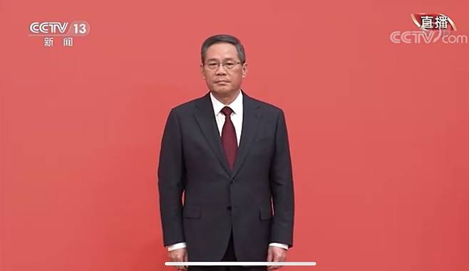 시진핑 중국 국가주석 집권 3기 최고 지도부에서 서열 2위에 오른 리창 현 상하이시 당 서기. /중국 CCTV