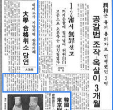 이상출씨의 무죄 판결을 다룬 1982년 11월10일자 동아일보 기사. 네이버 뉴스 라이브러리 갈무리