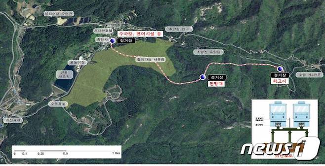 충북 괴산군이 2020년부터 추진하던 '수옥정 모노레일' 구상도.(괴산군 제공)