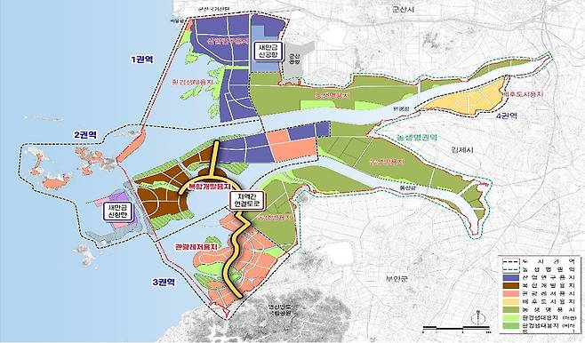 새만금 지역 연결도로 위치도 [새만금개발청 제공]