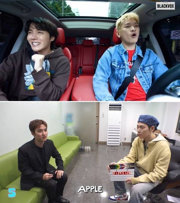 가수들의 무대는 이제 음악프로그램에 국한되지 않는다. 방탄소년단 멤버 제이홉과 가수 크러쉬, 지코와 엑소의 도경수(위 왼쪽부터 
시계 반대방향으로)가 각각 유튜브 콘텐츠 ‘블랙복스’와 ‘5분만’을 통해 다양한 음악 이야기를 나누고 있다. 사진출처｜유튜브 채널
 ‘Crush’·‘ZICO’ 영상 캡처