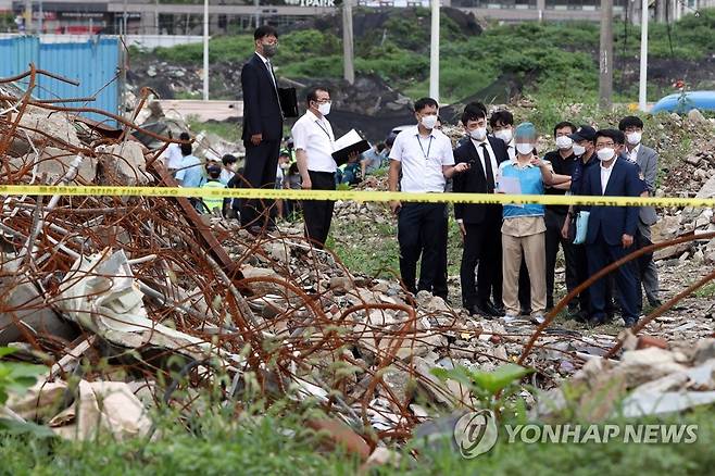 광주 학동참사 법원 현장검증 [연합뉴스 자료사진]