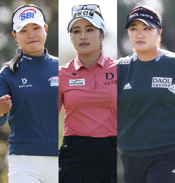 2022년 한국여자프로골프(KLPGA) 투어 SK네트웍스-서경 레이디스 클래식 우승 경쟁에 뛰어든 이소미, 이정은6, 유해란 프로. 사진제공=KLPGA