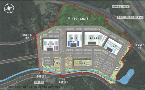 울산농수산물도매시장 시설 현대화 이전 건립사업 배치도. 울산시 제공