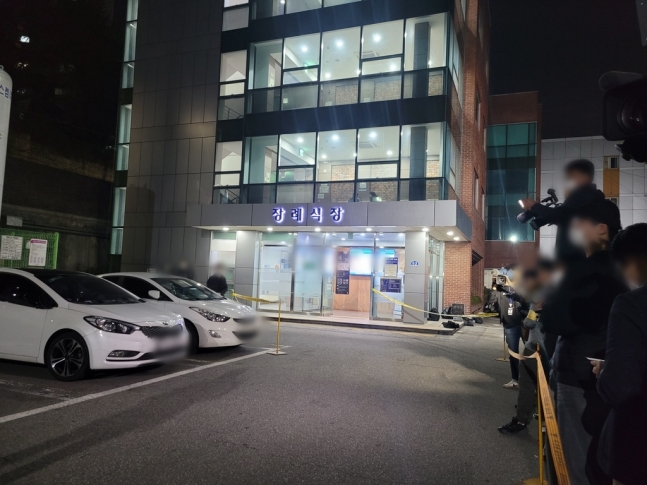 일본인 사망자 시신이 안치된 성남중앙병원 장례식장. 연합뉴스