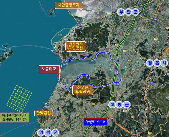 노을대교 주변지역 현황도. *재판매 및 DB 금지