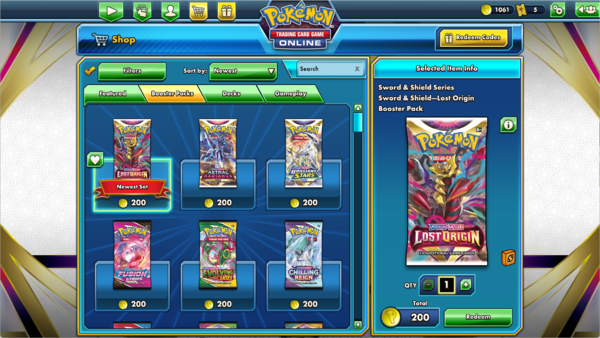 PTCGO는 유료 재화가 없다. 모든 거래는 인게임 재화 코인을 통해 이루어진다&nbsp;