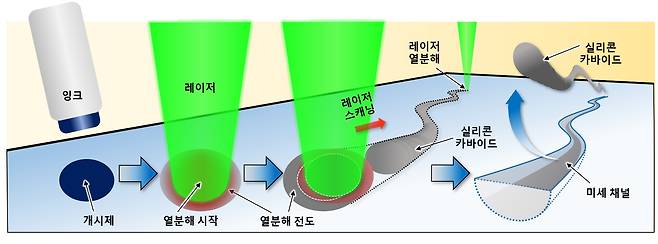 고승환 서울대 교수가 개발한 실리콘기반 투명 탄성체의 3차원 미세 패터닝 기술 공정. 이 기술로 기존 장기칩 한계를 극복할 수 있다. /과학기술정보통신부 제공