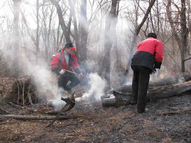 산불진화.(사진=경기도 제공)