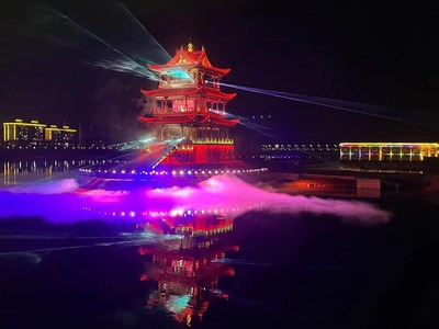 Photo shows the Jiutian Pavillion in Fengxin County in east China's Jiangxi Province [photo provided to Xinhua Silk Road]. (PRNewsfoto/Xinhua Silk Road)