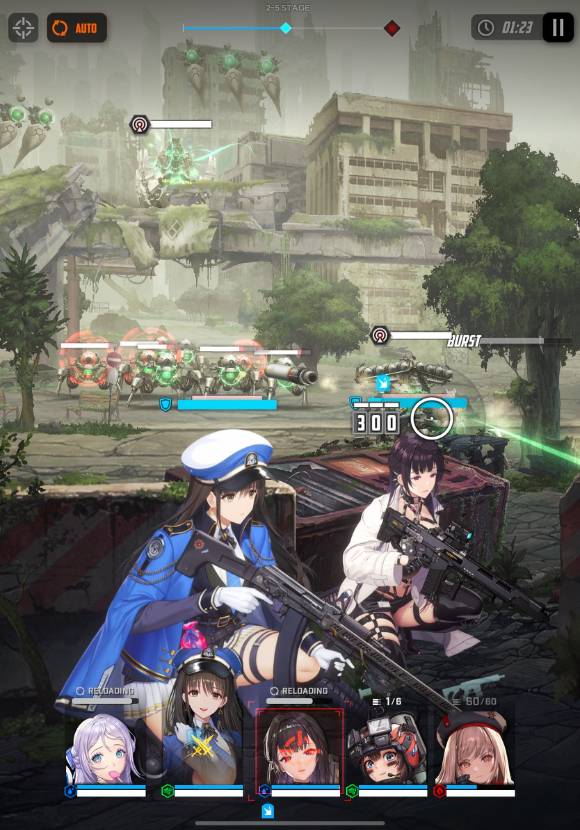 '승리의여신: 니케'의 플레이 화면.