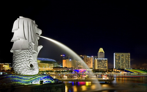 멀라이언 파크(Merlion Park) 야경.