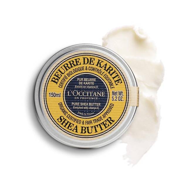 록시땅 퓨어 시어버터 EFT 에코서트 - 보존제로 비타민 E만 살짝 첨가한 유기농 시어버터. 조금씩 다른 보습제에 섞거나 바로 바르면 보습력이 강력하다. 150mL 5만5천원.