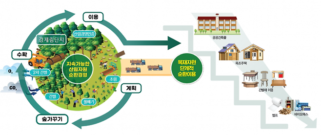 지속가능한 산림순환이용 개념도