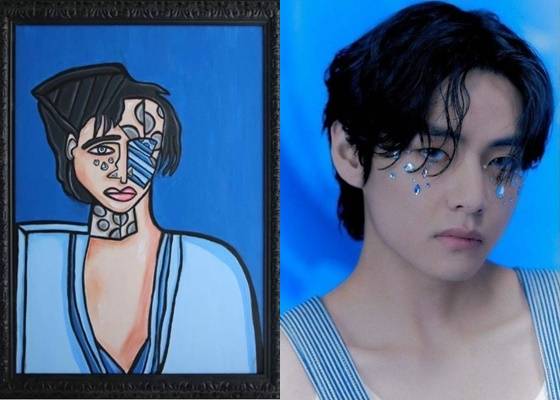 방탄소년단 뷔, 美 천재 소년화가 그림 등장 "아름다운 예술작품"