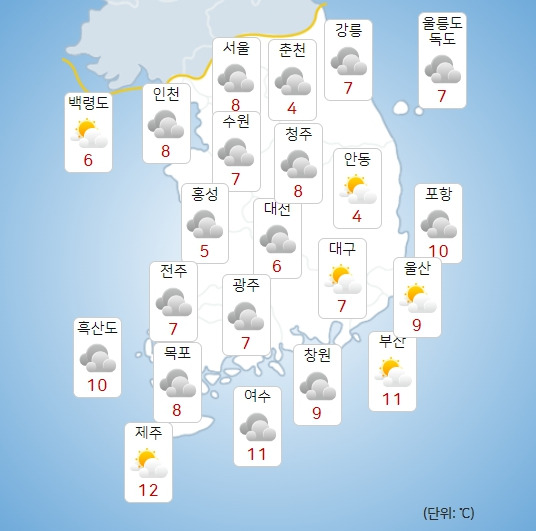 기상청 내일(14일) 오전 날씨 : 주말,주간날씨