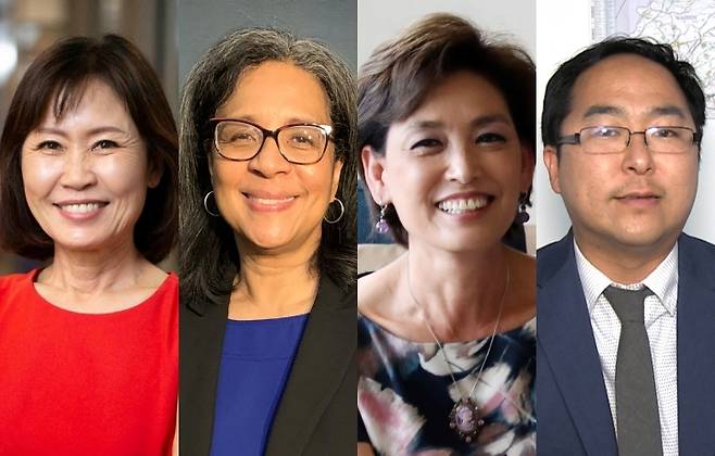 한국계 美하원의원 4명 모두 연임…미셸 스틸도 재선 성공 [왼쪽부터 미셸 박 스틸, 매릴린 스트리클런드, 영 김, 앤디 김 의원. 미셸 스틸 후보 선거운동 홈페이지, 연합뉴스 자료사진. 재판매 및 DB 금지]
