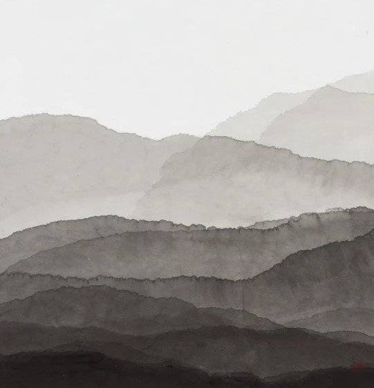 김민정, Mountain, 2019 Ink on mulberry Hanji paper 58.7 x 57 cm, LISD 미술관 소장품.