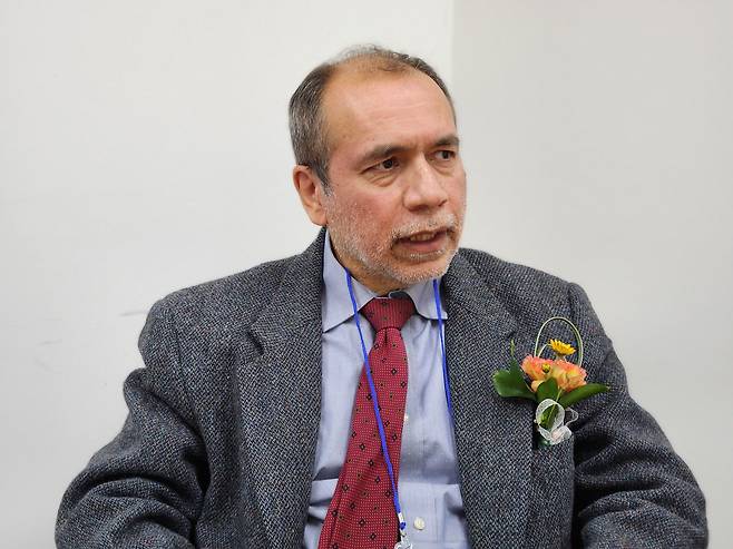 애시시 어로라 미국 듀크대 경영대학원 교수가 14일 서울 역삼동 한국과학기술단체총연합회관 회의실에서 인터뷰에 응하고 있다. /최정석 기자