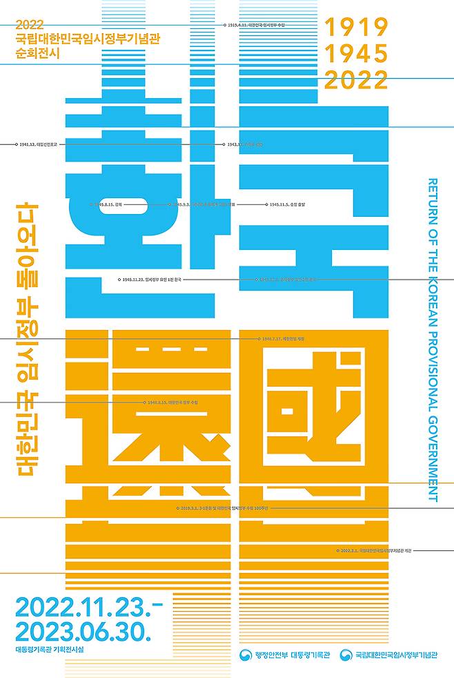 세종 대통령기록관에서 열리는 '환국, 대한민국 임시정부 돌아오다' 전시회 포스터.(국가보훈처 제공)