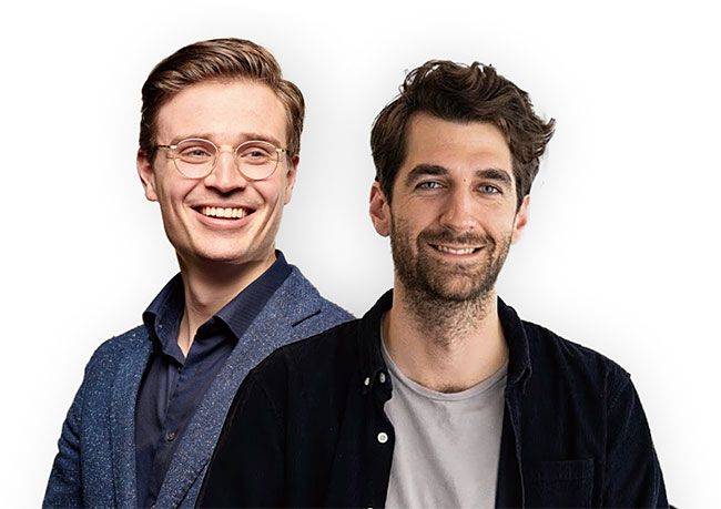 줄리언 자텐버그(왼쪽) 섬녹스 공동 창업자 겸 CEO, 쿠엔틴 술레 드 브뤼기에르드림 공동 창업자 겸 CEO. /각 사 제공