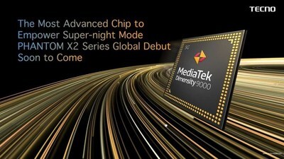 The new PHANTOM X2 Series will be powered by MediaTek's Dimensity 9000 5G Chip