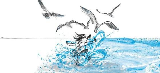 ‘안데르센상’을 받은 그림책 작가 이수지의 『파도야 놀자』의 일부. [사진 비룡소]