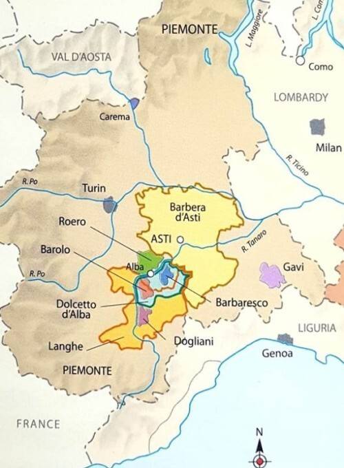 피에몬테 지도