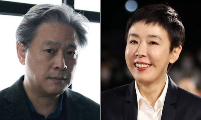 박찬욱(왼쪽),&nbsp;故강수연