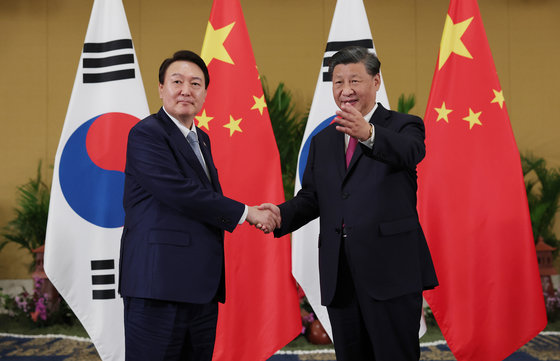 윤석열 대통령(왼쪽)과 시진핑 중국 국가주석. 2022.11.16 대통령실 제공