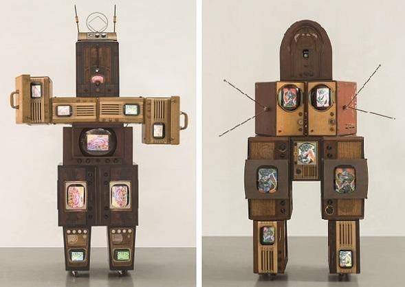 백남준, '로봇 가족할아버지'(왼쪽), '로봇 가족 할머니(1986)' [갤러리현대]