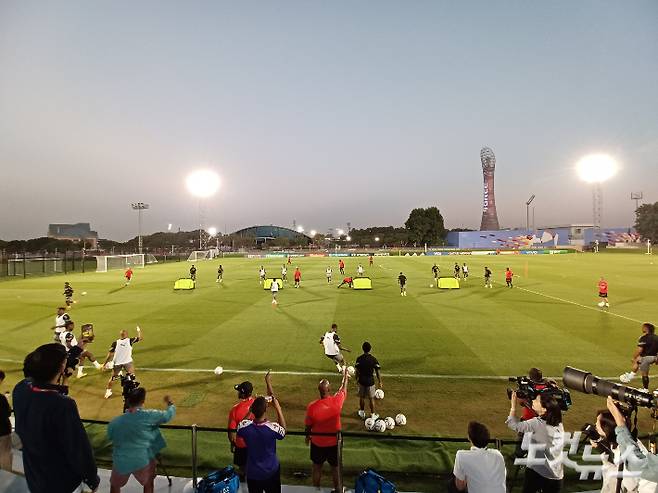 공개 훈련은 진행한 가나 축구 대표팀. 노컷뉴스