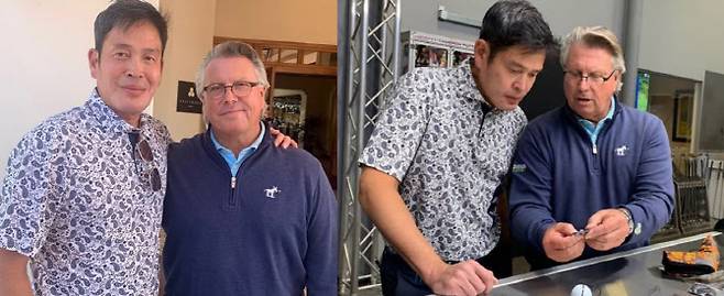 정용진 신세계 부회장은 지난해 10월 15일 개인 인스타그램을 통해 ‘스카티카메론과 함께’란 글과 함께 사진을 올렸다. 현재 해당 사진은 삭제됐다. (사진=온라인 커뮤니티)