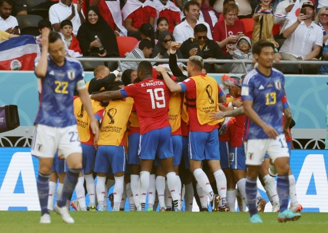 일본 축구대표팀이 코스타리카에 0-1 패했다. ⓒ AP=뉴시스