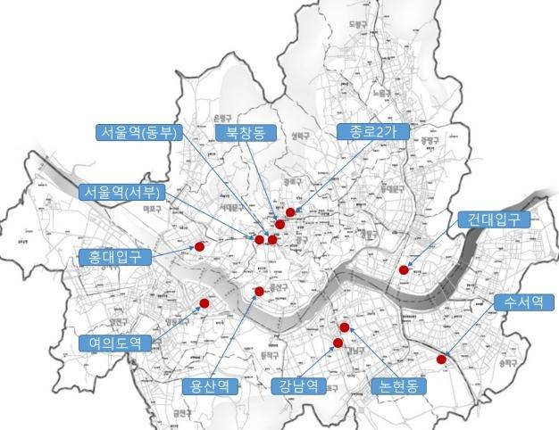 심야 택시 승차지원단 운영 위치 [서울시 제공. 재판매 및 DB 금지]