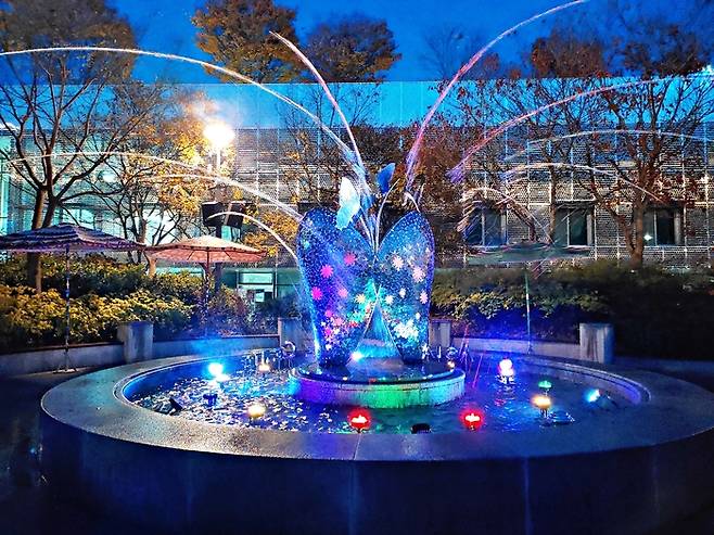 광주, 나비정원 음악분수에서도 〈2022 ACC 미디어파사드, 반디산책〉작품을 볼 수 있다_사진제공|구완회