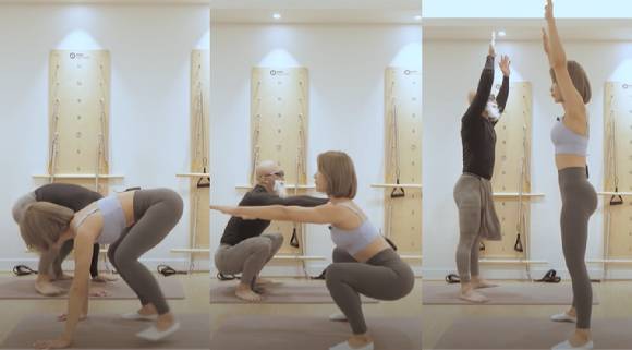 유튜버 '심으뜸'과 '김계란'이 슬로우버피 챌린지를 하는 모습. [사진=유튜브 '힙으뜸' 캡처]