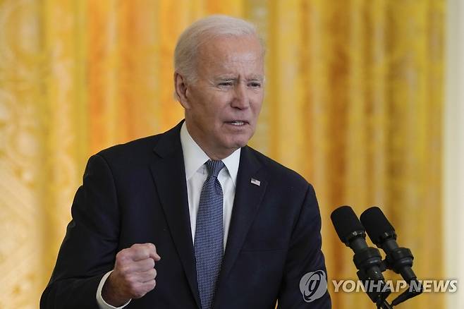 푸틴과의 대화 가능성 언급한 조 바이든 미국 대통령 [AP 연합뉴스. 재판매 및 DB 금지]