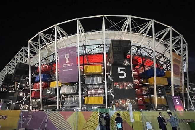 2022 카타르 월드컵 16강전 대한민국 대 브라질 경기가 열리는 974 스타디움의 모습. 사진=연합뉴스