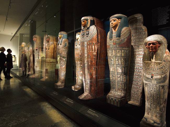 네덜란드 국립고고학박물관의 목관 전시. [사진 제공 · ENA파트너스]