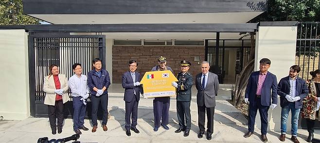 지난 2일 멕시코 몬테레이에서 열린 참전용사 보금자리 지원사업 준공식 [주한멕시코대사관 제공. 재판매 및 DB 금지]